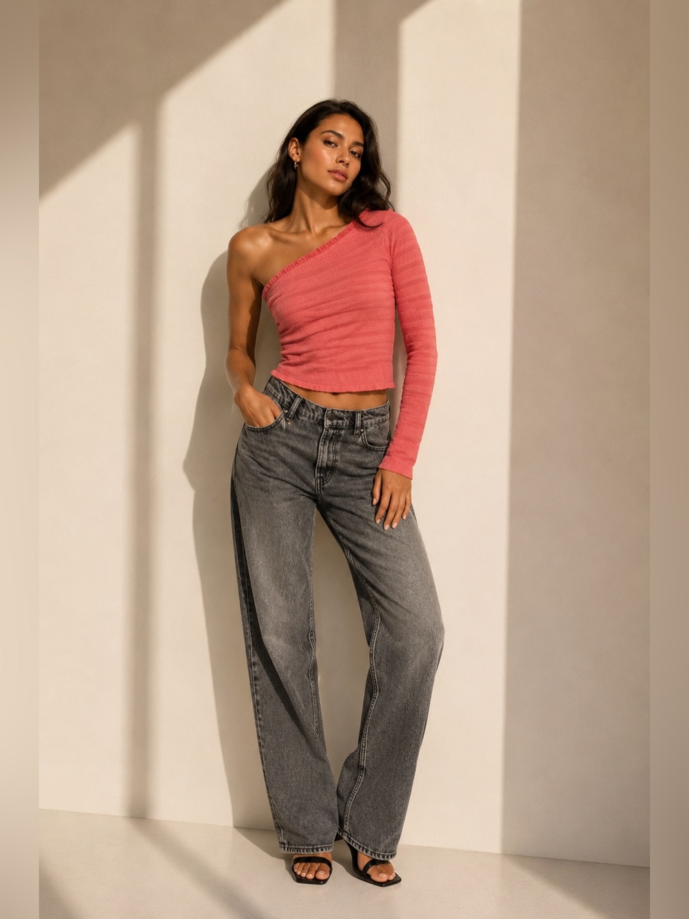 Free People One Shoulder Asymmetrical Crop Top XS